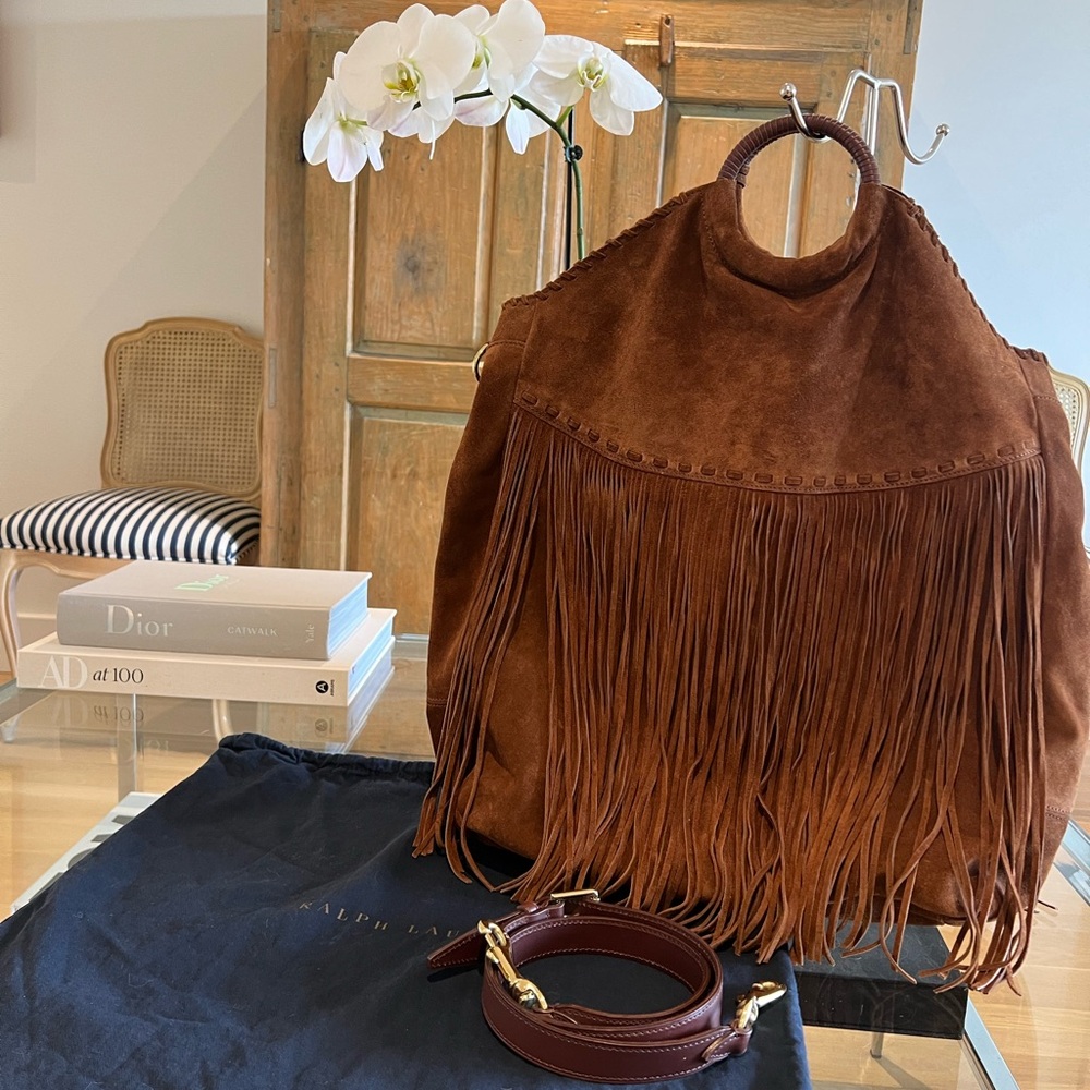 Ralph Lauren Collection Fringed Hobo Bag